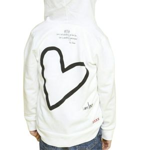 *-PLW Child's "I am love" White Hoodie Zipper T-2
